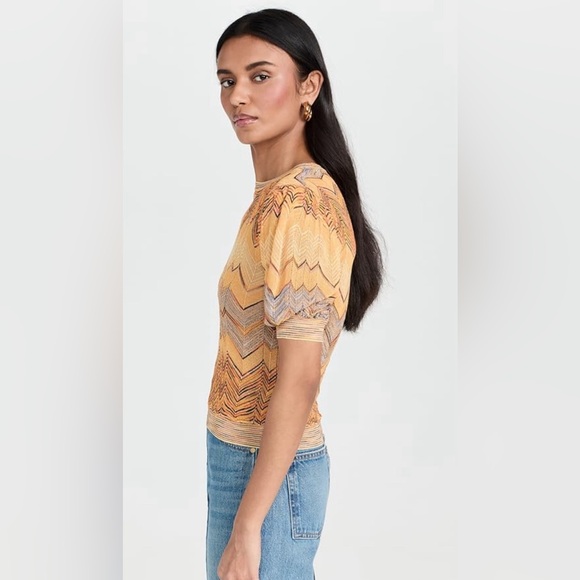 NWT ULLA JOHNSON PRISCILLA CHEVRON STRIPED KNIT SWEATER TOP SZ S - Picture 5 of 13